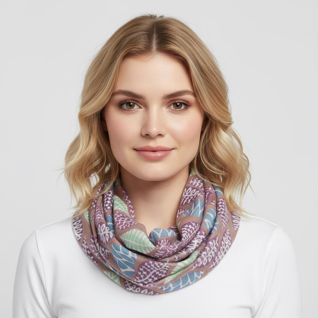 Lightweight Tree Leaf Leaves Print Snood Infinity Scarf Comes with a gift bag