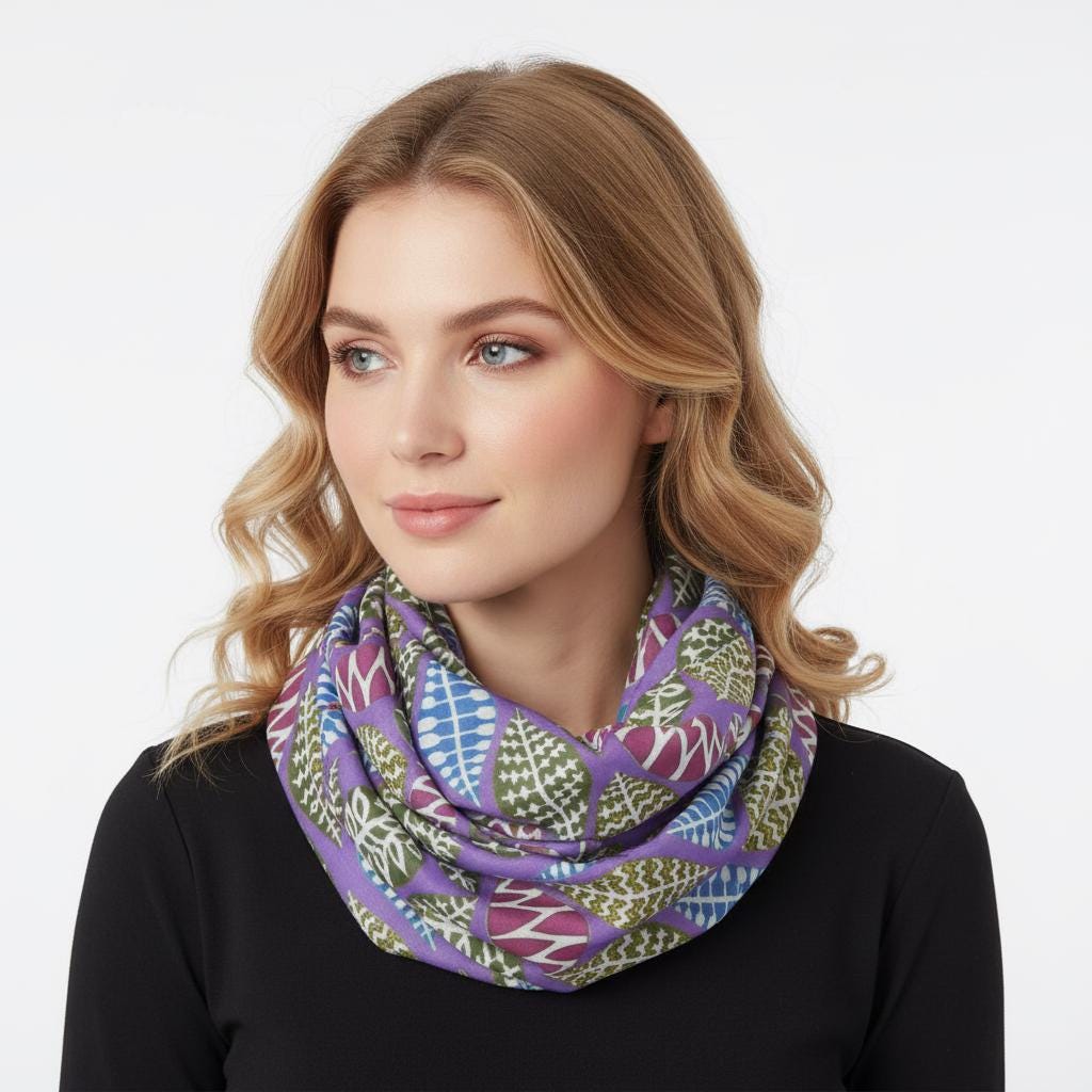 Lightweight Tree Leaf Leaves Print Snood Infinity Scarf Comes with a gift bag