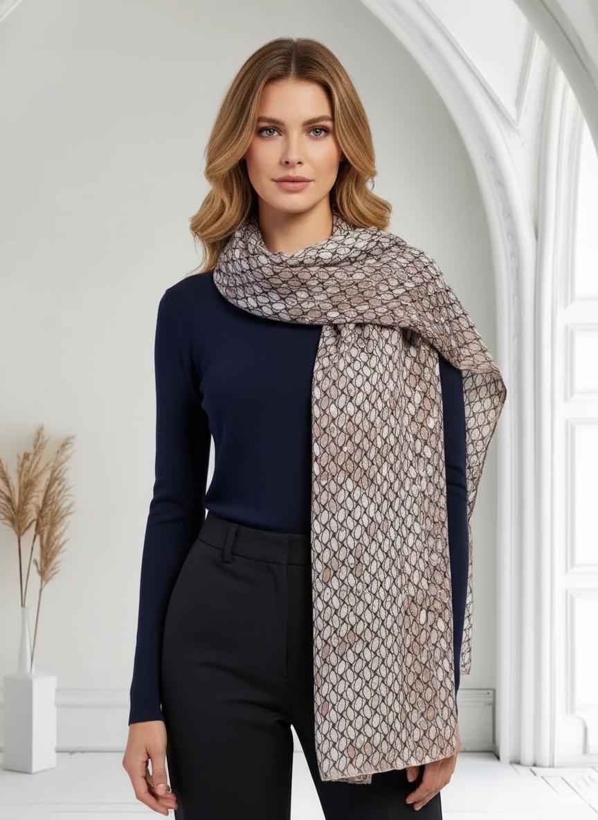 Glitter Raindrop Gradient Print Ladies Celebrity Style Scarves Scarf Wrap Comes with a gift bag