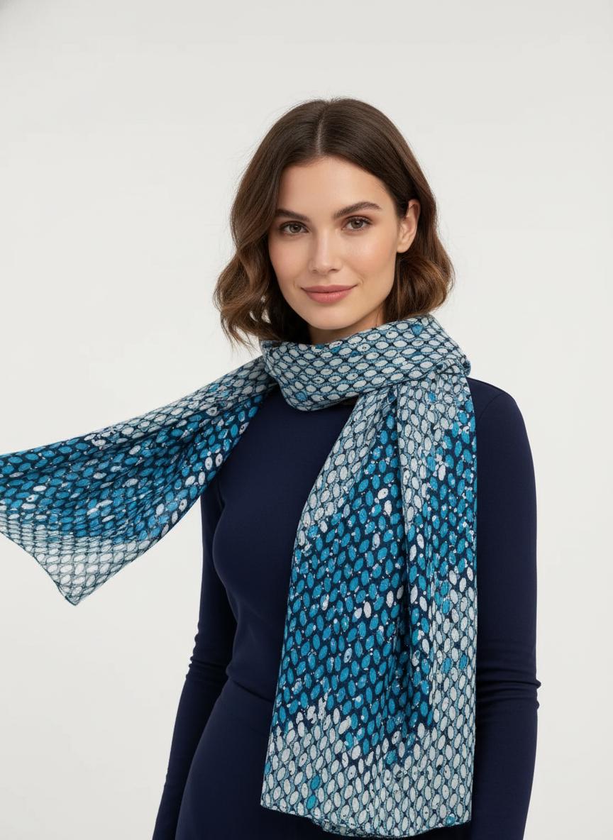 Glitter Raindrop Gradient Print Ladies Celebrity Style Scarves Scarf Wrap Comes with a gift bag