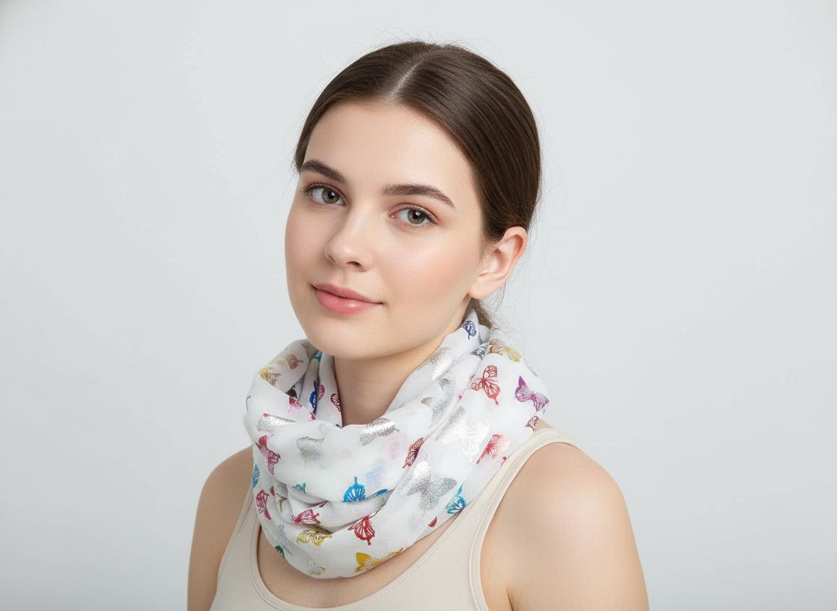 Lightweight Glitter Butterfly Snood Infinity Scarf Comes with a gift bag