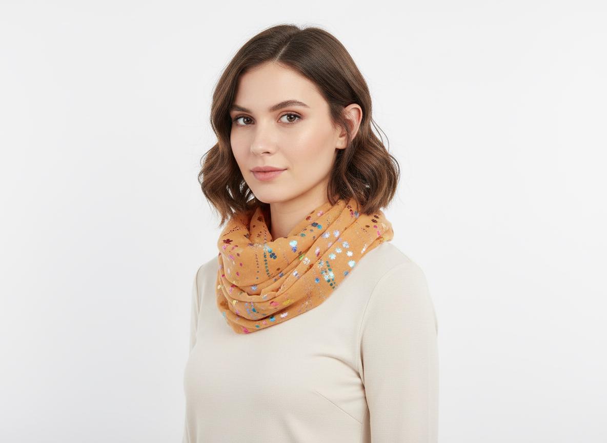 Lightweight Glitter Daisy Flower Snood Infinity Scarf Comes with a gift bag