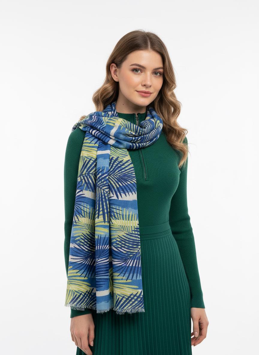 Leaf Print Soft Scarf For Women Free Gift Wrap Comes with a gift bag