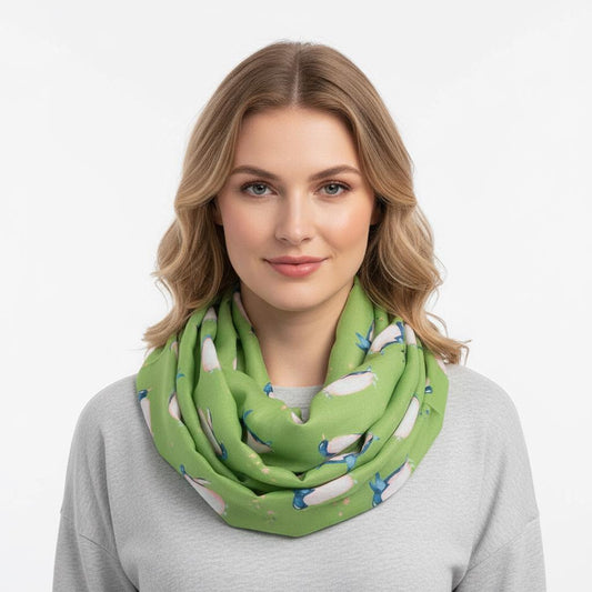 Watercolour Penguin Bird Print Snood Infinity Scarf Women Accessories Comes with a gift bag