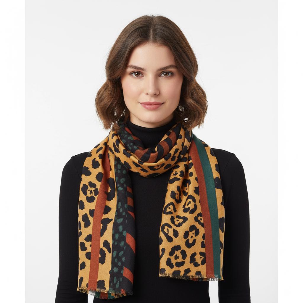 Leopard Print Scarf: Lightweight Fashion Scarf Comes with a gift bag