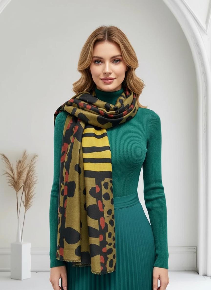 Leopard Print Scarf: Lightweight Fashion Scarf Comes with a gift bag