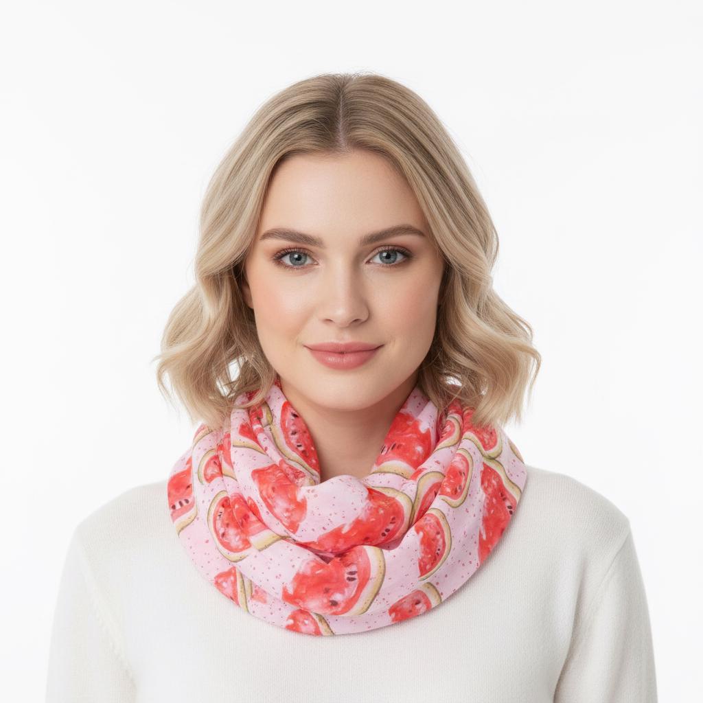 Lightweight watermelon Print Snood Infinity Scarf Comes with a gift bag