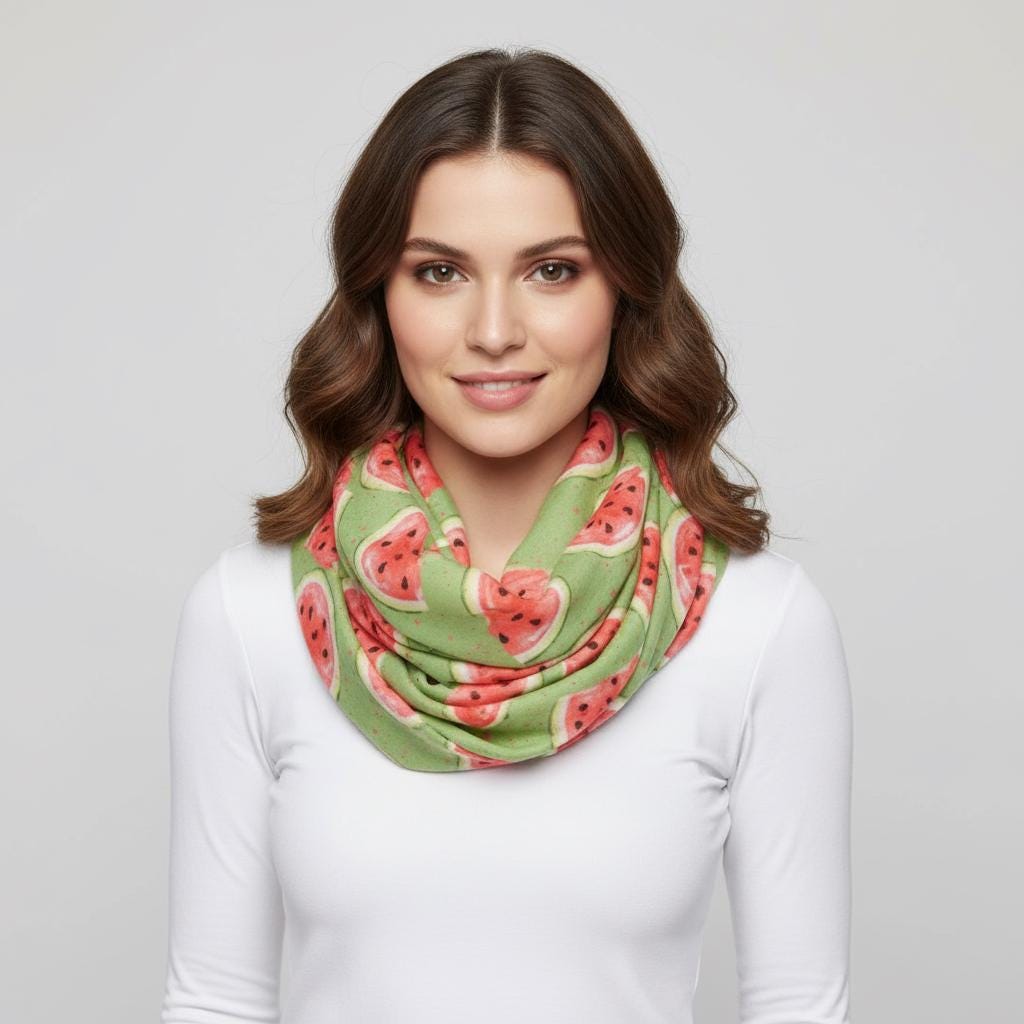 Lightweight watermelon Print Snood Infinity Scarf Comes with a gift bag