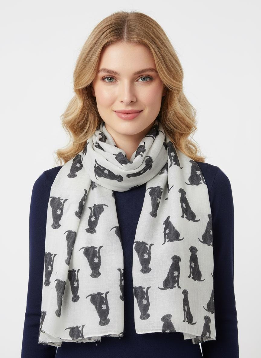 Cane Corso Dog Print Scarf: Lightweight Cotton Blend Comes with a gift bag