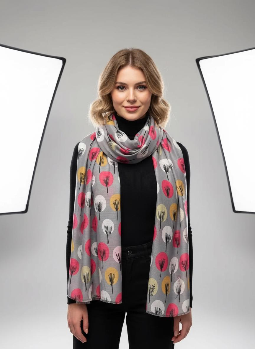 Tropical Leaf Print Scarf Lightweight Fashion Wrap Comes with a gift bag