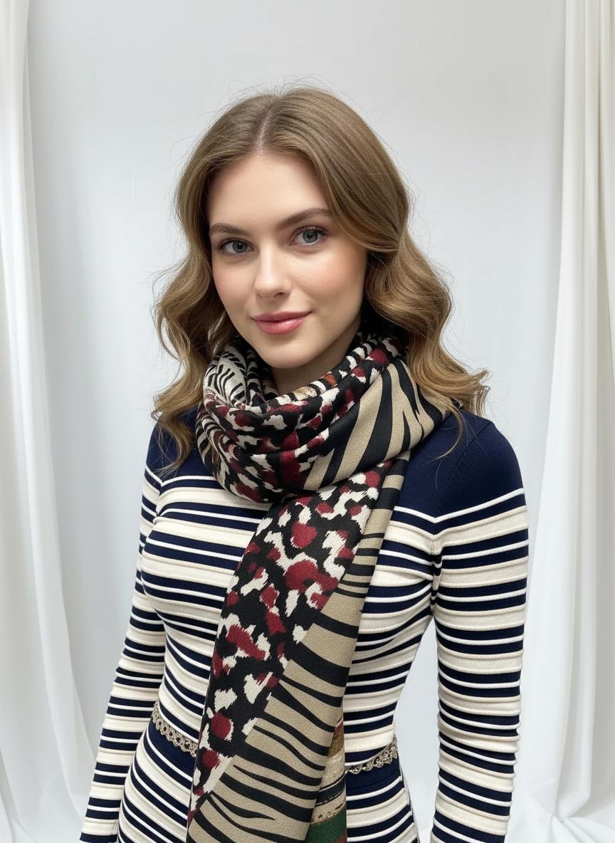 Leopard Print Large High Quality Scarf Comes with a gift bag
