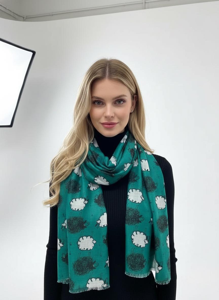 Lightweight Sheep Print Scarf For Sheep Lovers Comes with a gift bag