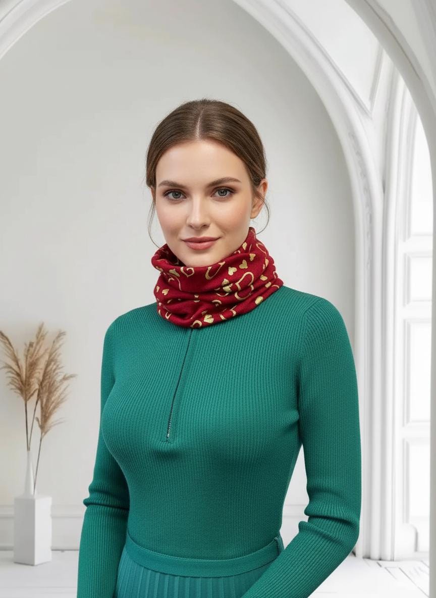 Lightweight Glitter Heart Snood Buy 1 Get 1 Free Comes with a gift bag