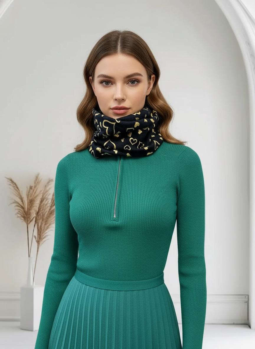 Lightweight Glitter Heart Snood Buy 1 Get 1 Free Comes with a gift bag