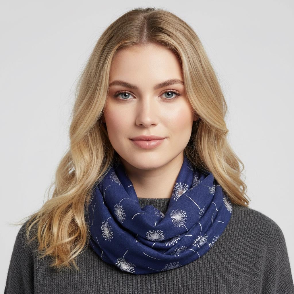 Lightweight Glitter Dandelion Snood Infinity Scarf Comes with a gift bag