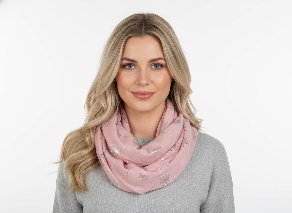 Lightweight Glitter Dandelion Snood Infinity Scarf Comes with a gift bag
