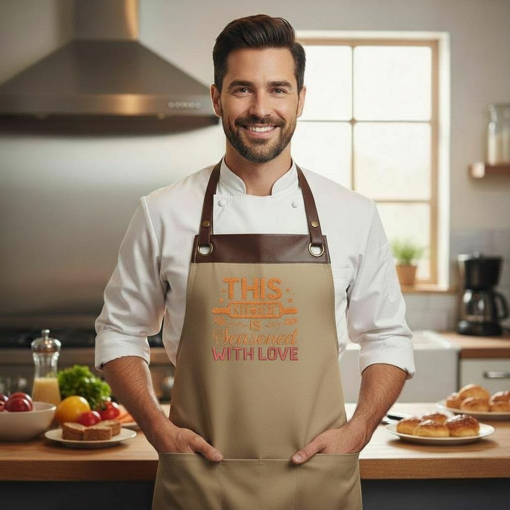 Embroidered Personalized Apron for Cooking Lovers| Personalized Gifts for Birthdays, Christmas| Chef Aprons for Men and Women