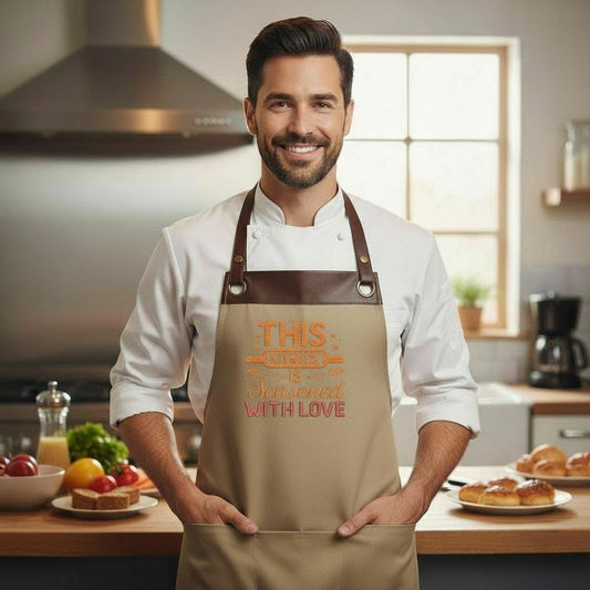 Embroidered Personalized Apron for Cooking Lovers| Personalized Gifts for Birthdays, Christmas| Chef Aprons for Men and Women