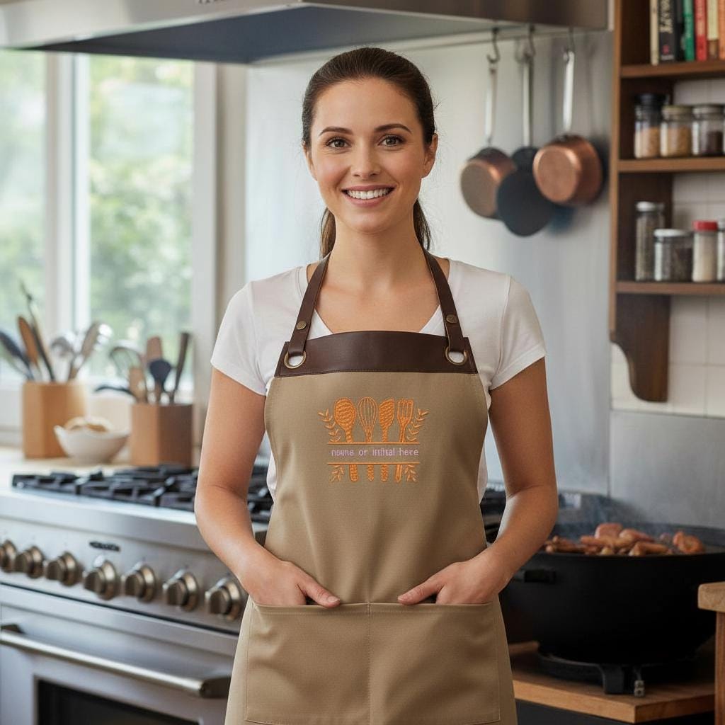 Embroidered Personalized Apron for Cooking Lovers| Personalized Gifts for Birthdays, Christmas| Chef Aprons for Men and Women