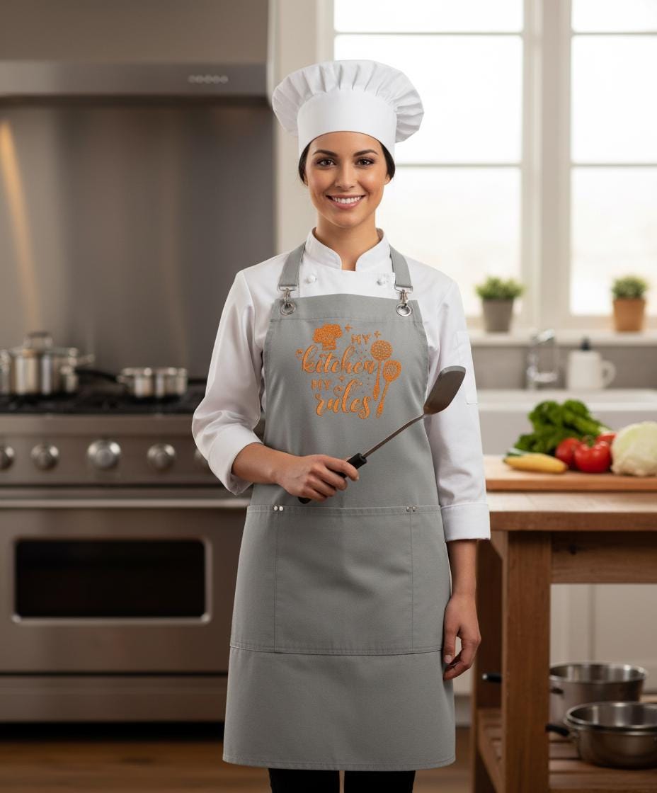 Embroidered Personalized Apron for Cooking Lovers| Personalized Gifts for Birthdays, Christmas| Chef Aprons for Men and Women