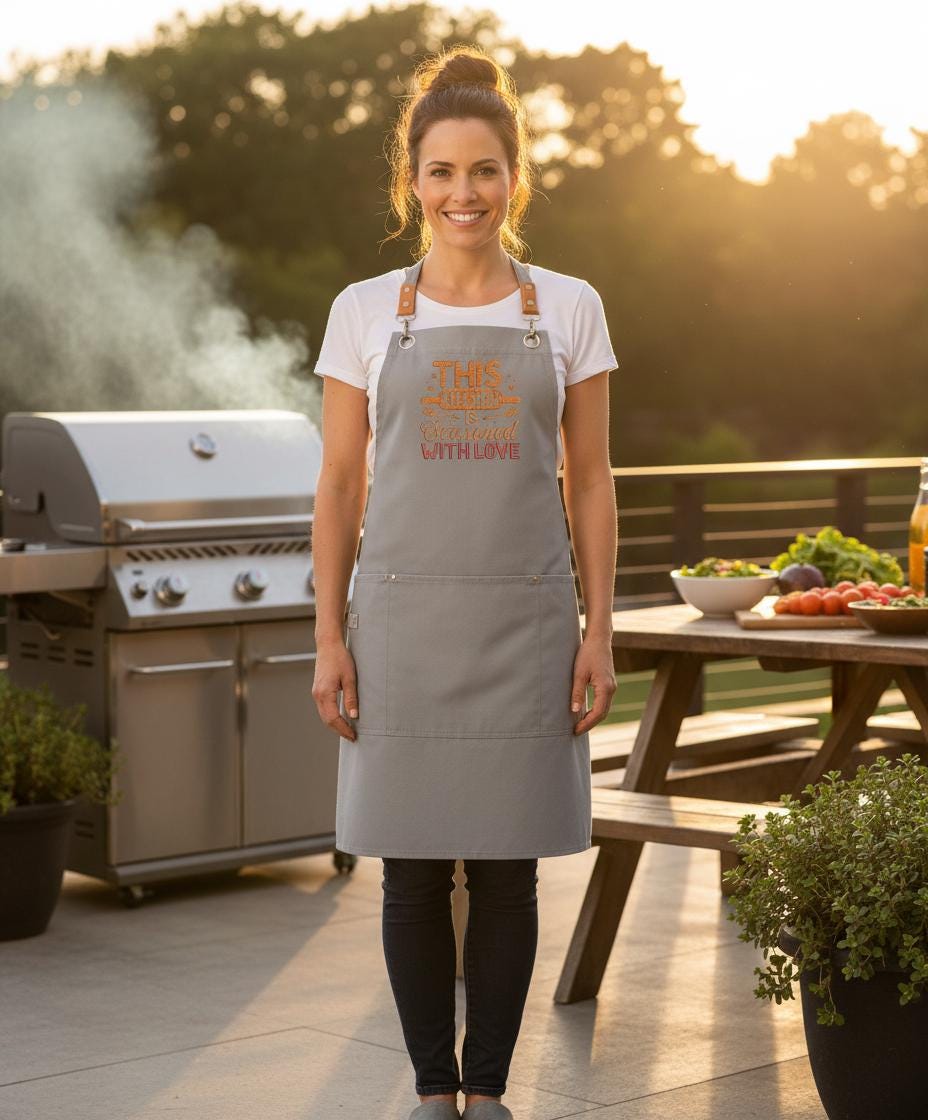 Embroidered Personalized Apron for Cooking Lovers| Personalized Gifts for Birthdays, Christmas| Chef Aprons for Men and Women