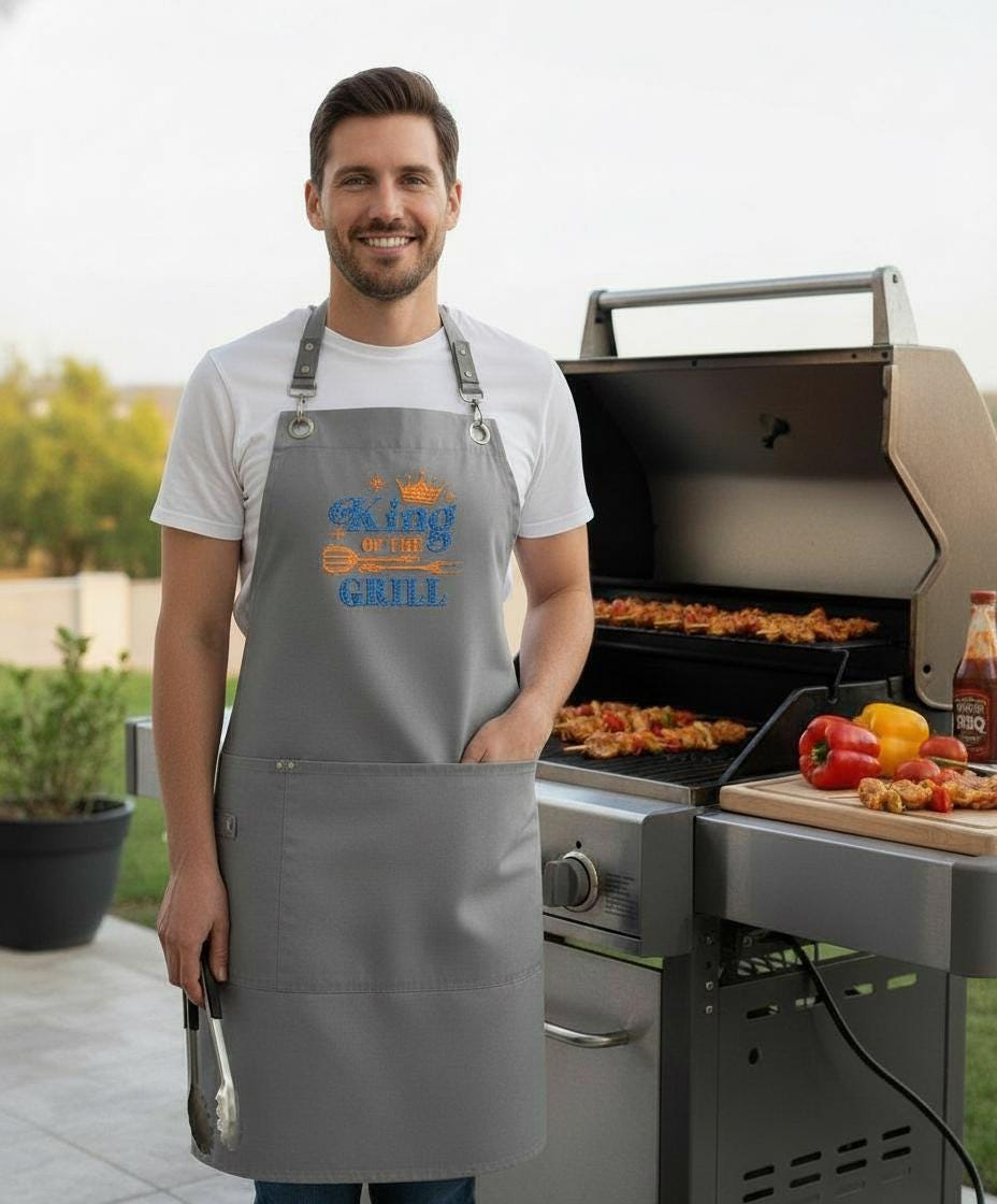 Embroidered Personalized Apron for Cooking Lovers| Personalized Gifts for Birthdays, Christmas| Chef Aprons for Men