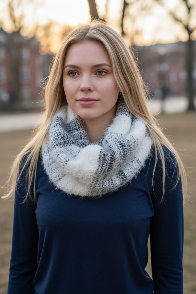 Knitted Infinity Scarf Snood For Winter Includes a free gift wrap Comes with a gift bag