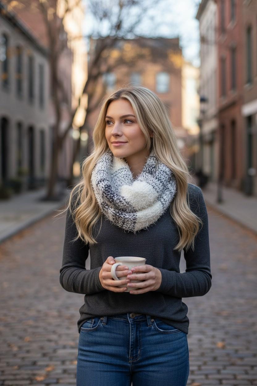 Knitted Infinity Scarf Snood For Winter Includes a free gift wrap Comes with a gift bag