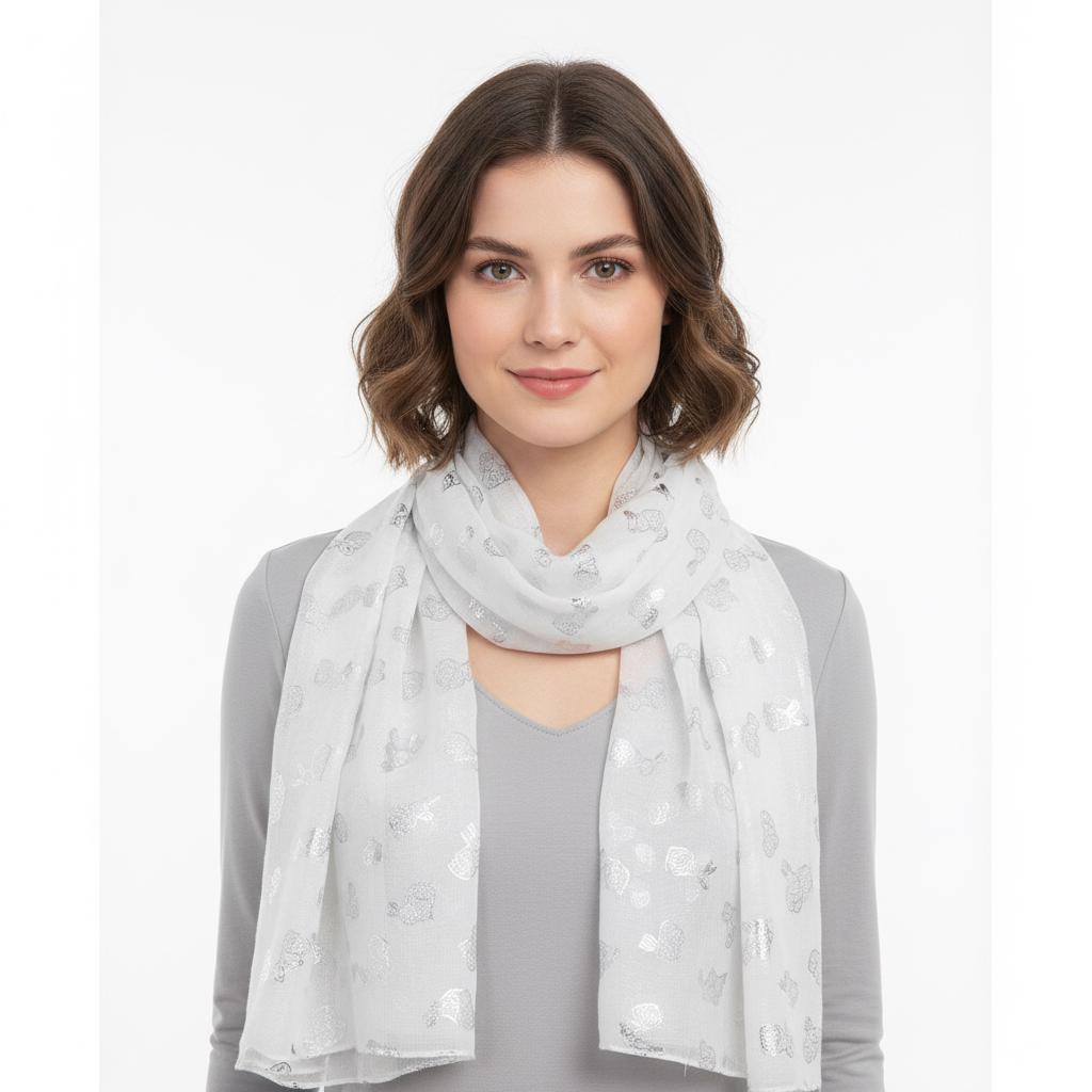 Glitter Bunny Rabbit print scarf for women Comes with a gift bag