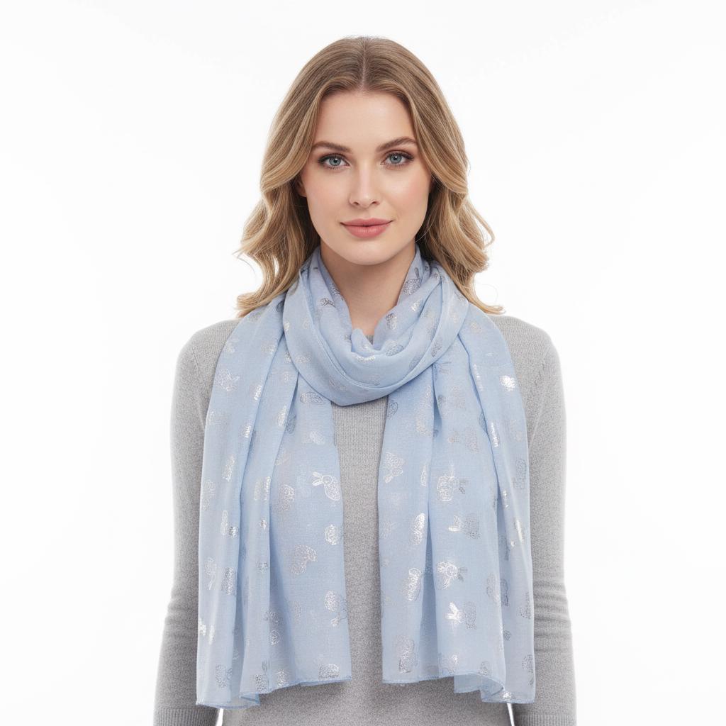 Glitter Bunny Rabbit print scarf for women Comes with a gift bag