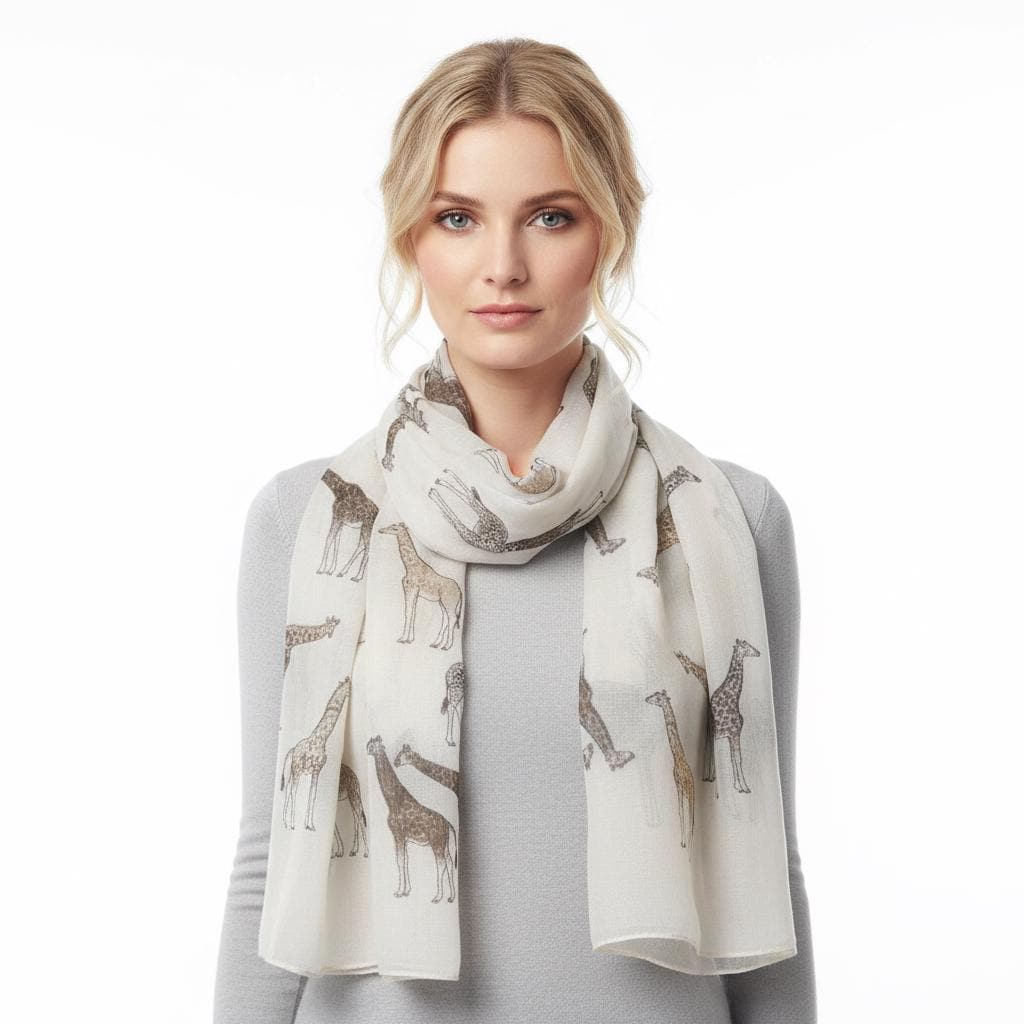 Giraffe Print Scarf: All Seasons Shawl Wrap Comes with a gift bag