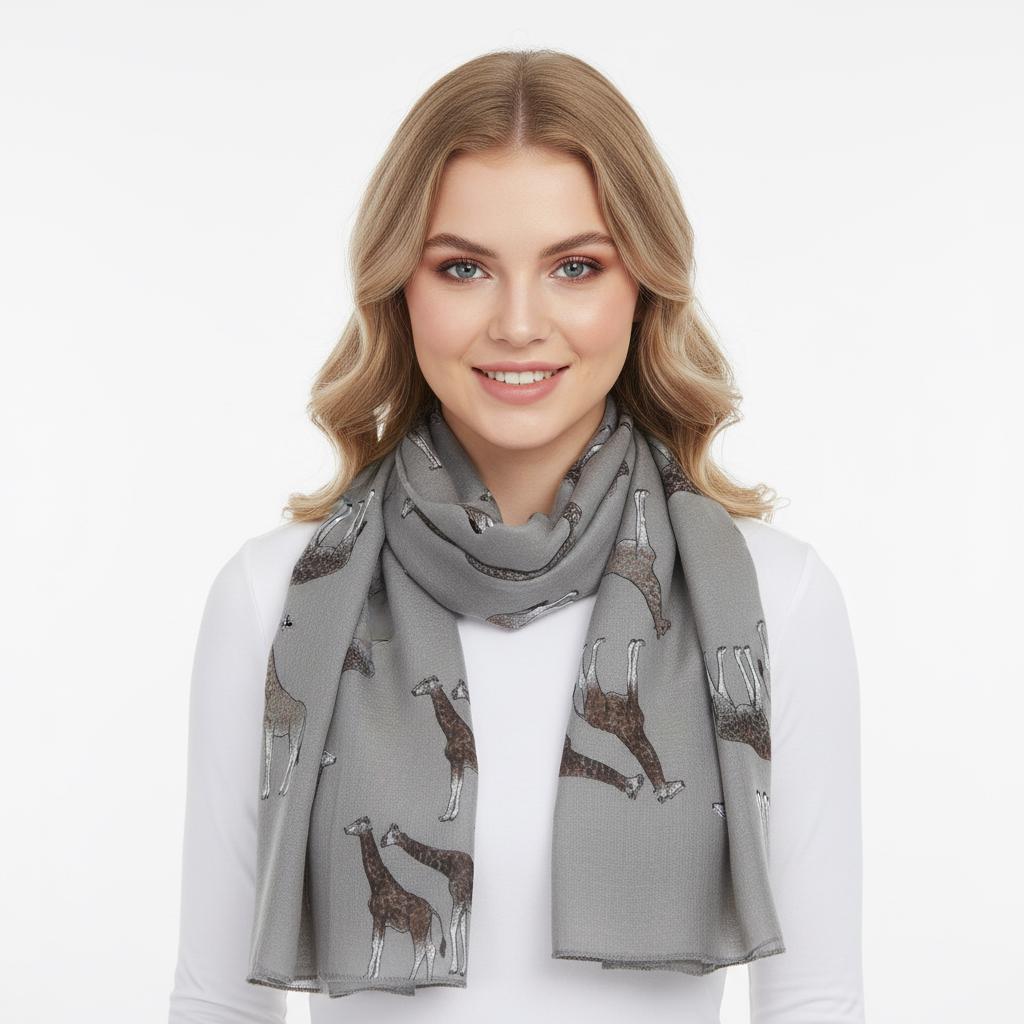 Giraffe Print Scarf: All Seasons Shawl Wrap Comes with a gift bag