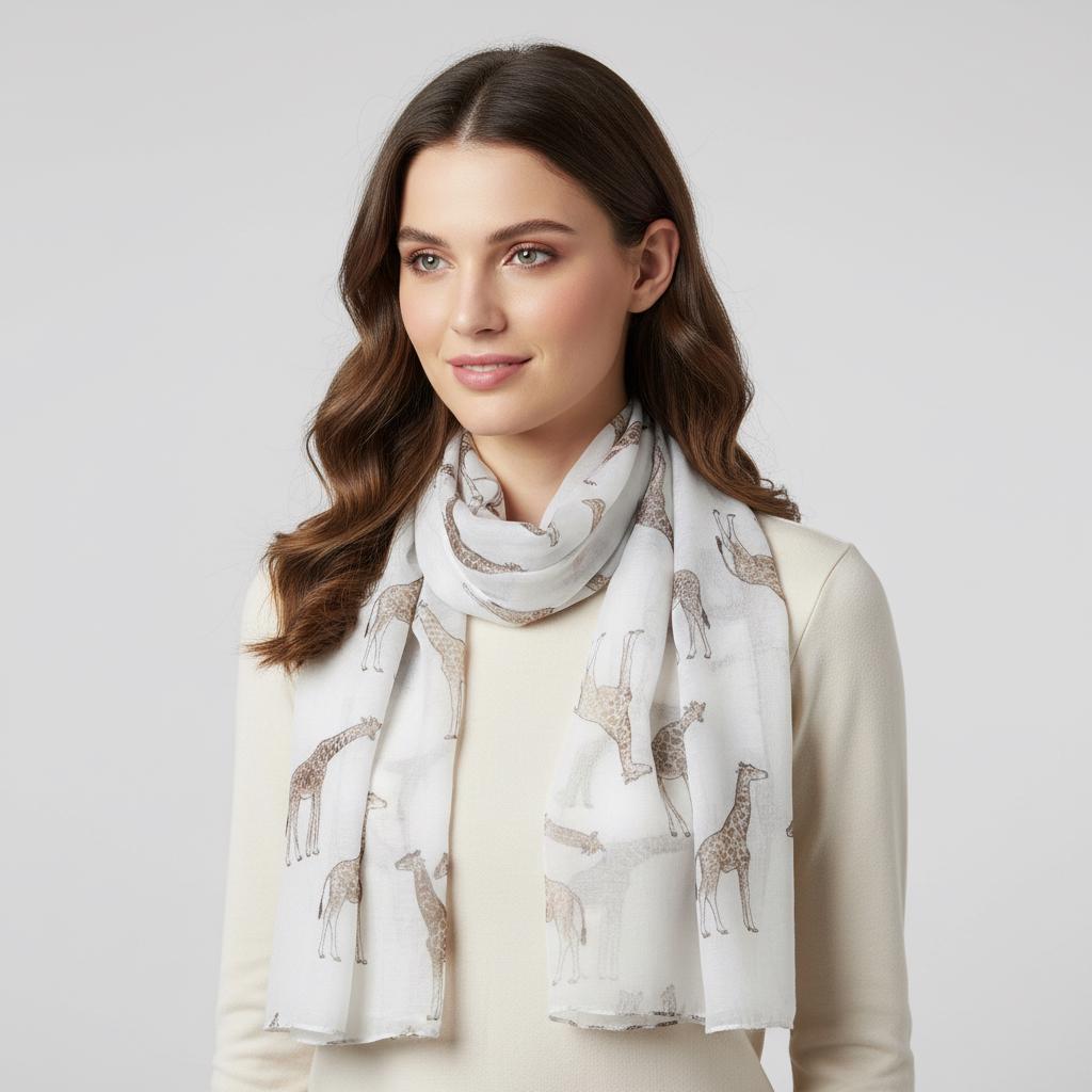 Giraffe Print Scarf: All Seasons Shawl Wrap Comes with a gift bag