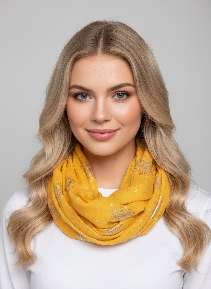 Lightweight Glitter Dandelion Snood Infinity Scarf Comes with a gift bag
