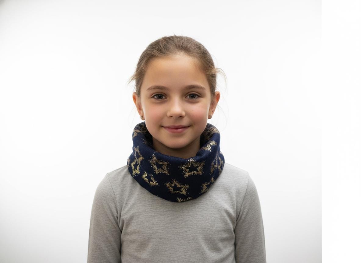Glitter Stars Kids Snood Lightweight Infinity Scarf