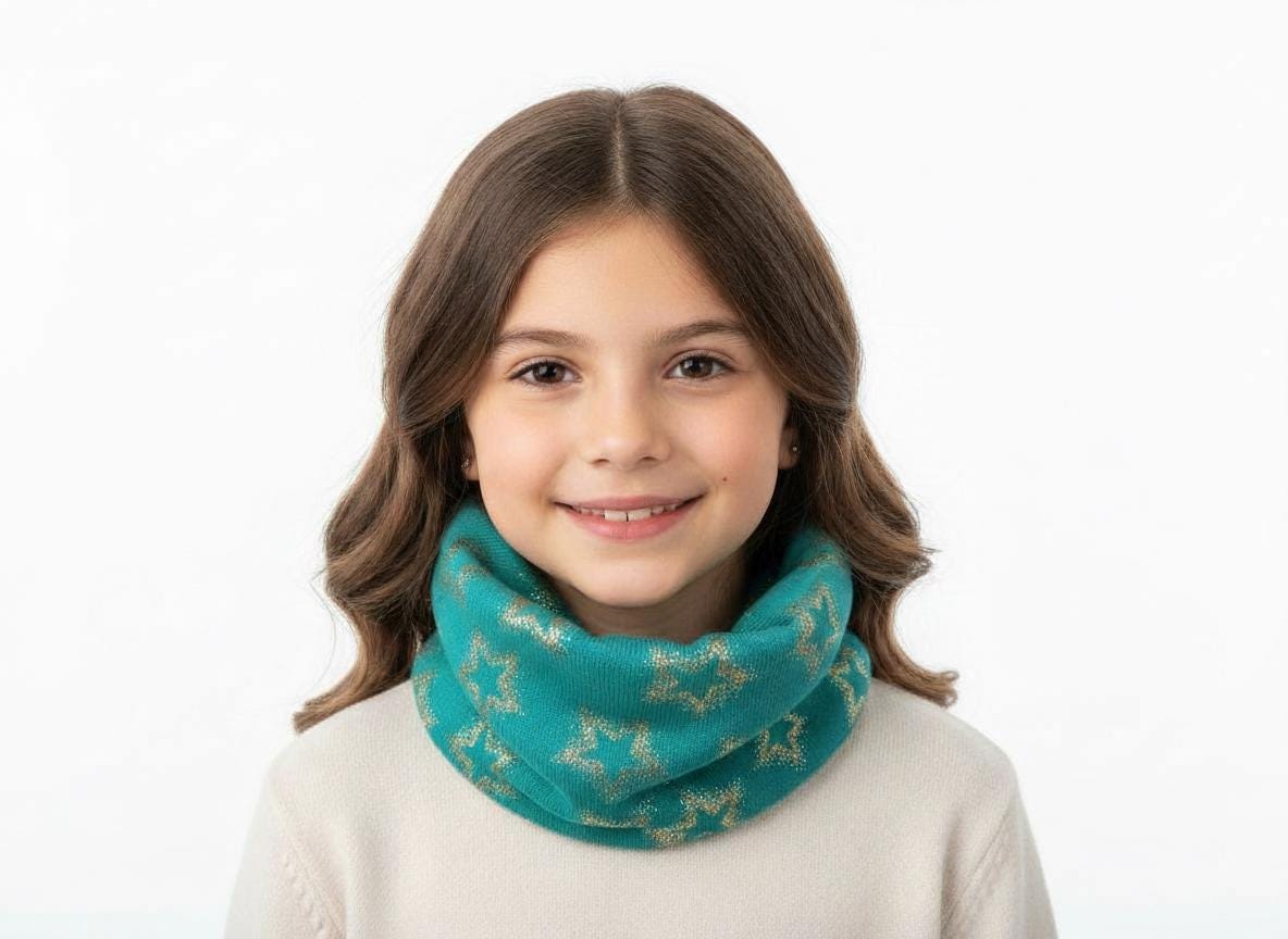 Glitter Stars Kids Snood Lightweight Infinity Scarf