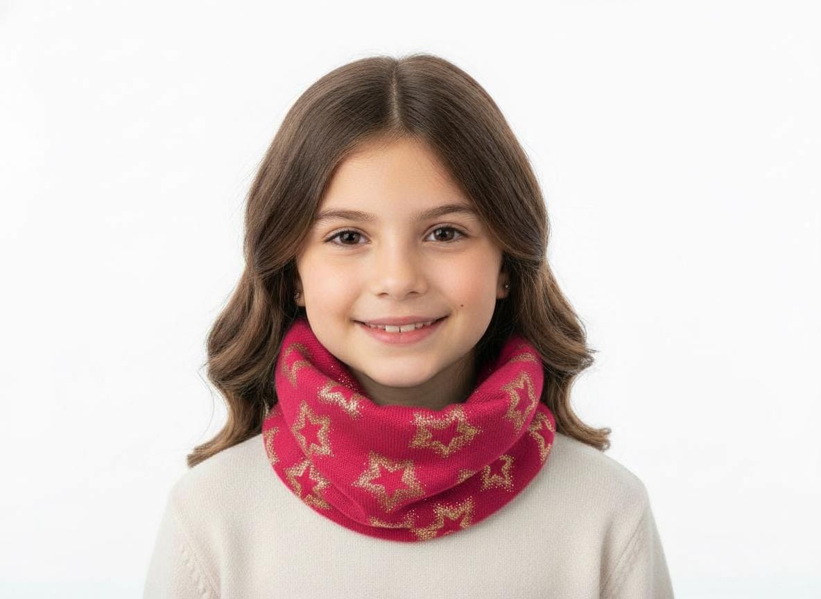 Glitter Stars Kids Snood Lightweight Infinity Scarf