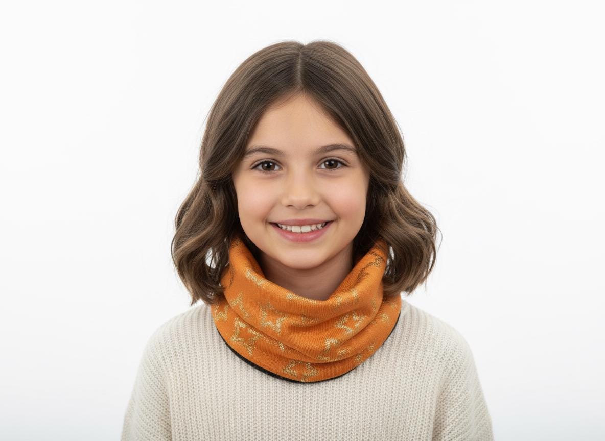 Glitter Stars Kids Snood Lightweight Infinity Scarf