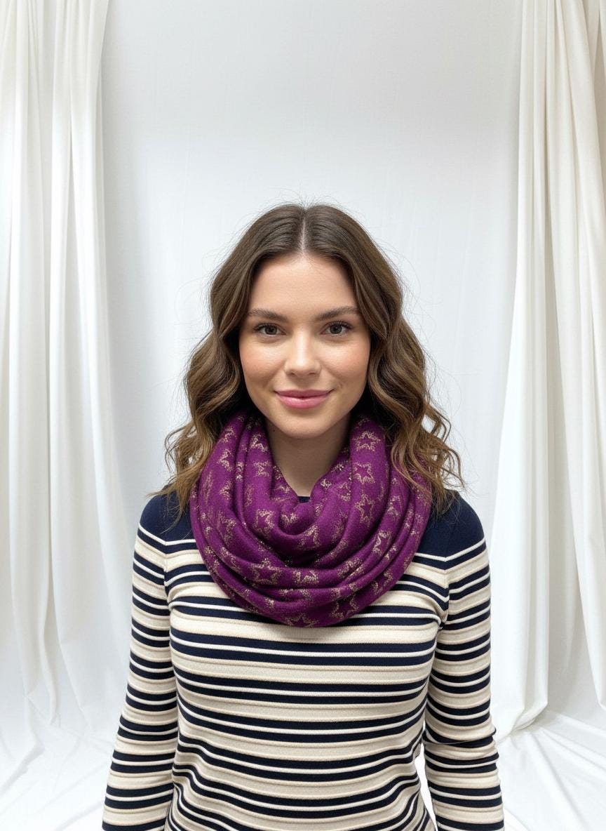 Large Glitter Stars Print Snood Gift For Her Comes with a gift bag