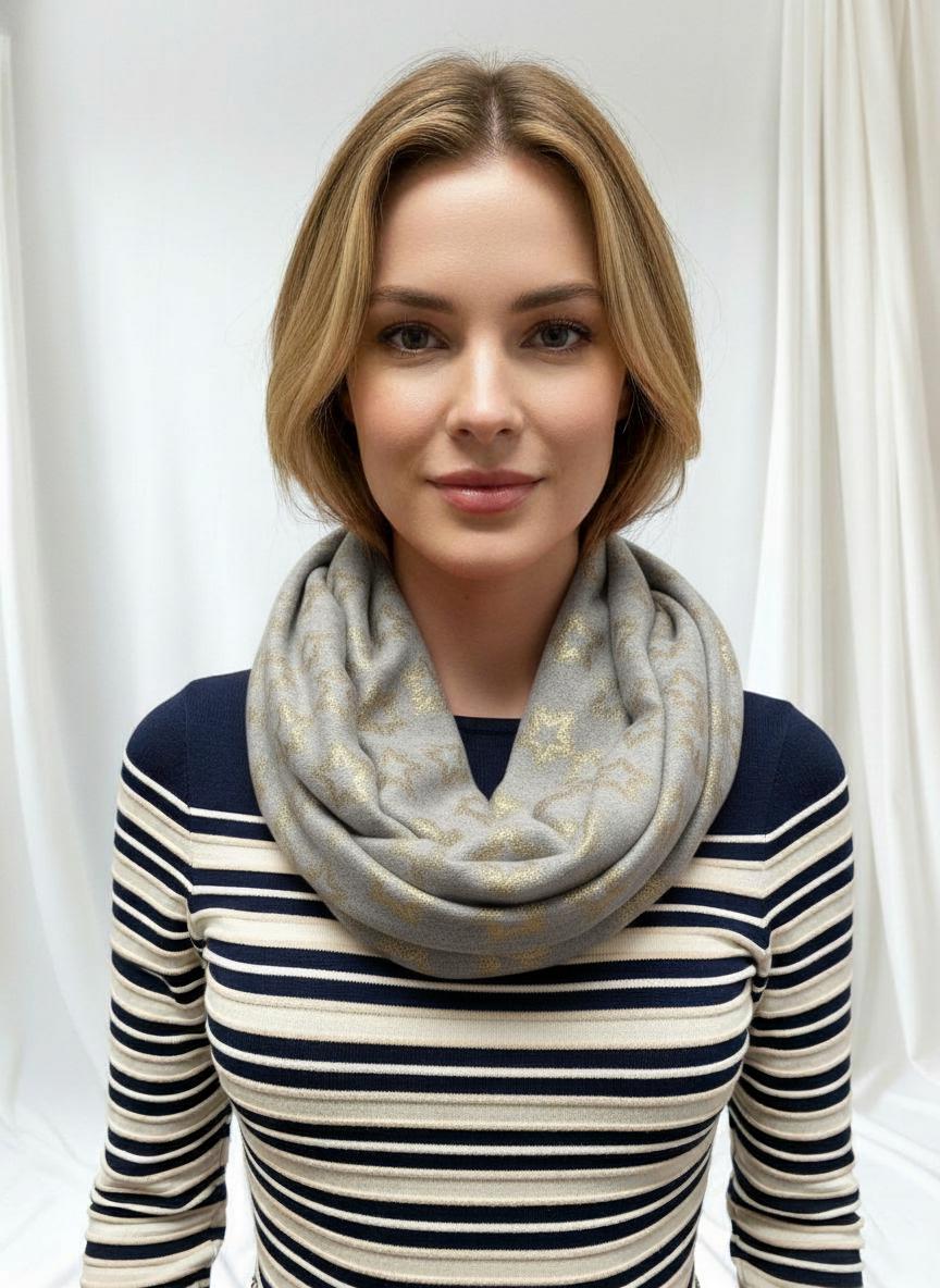 Large Glitter Stars Print Snood Gift For Her Comes with a gift bag