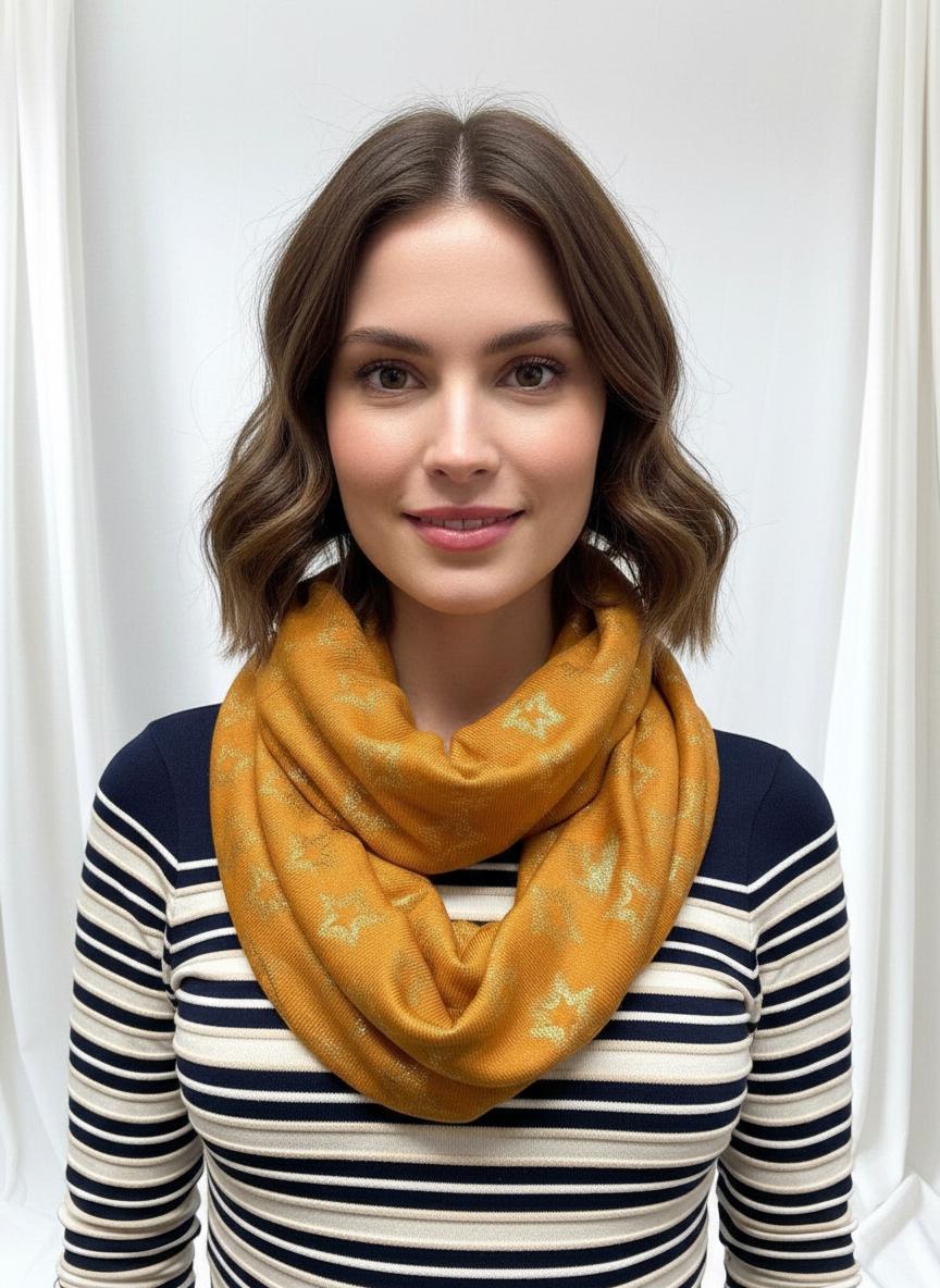 Large Glitter Stars Print Snood Gift For Her Comes with a gift bag