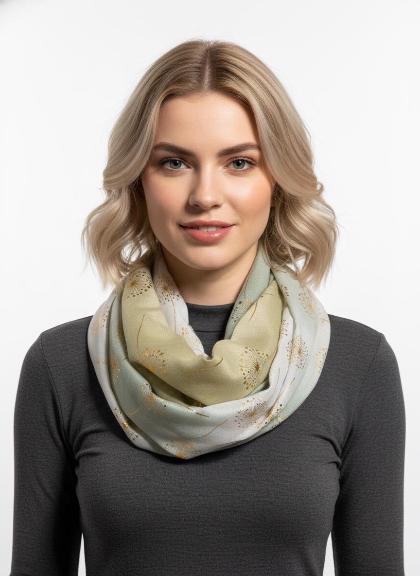 Lightweight Glitter Dandelion Snood Infinity Scarf