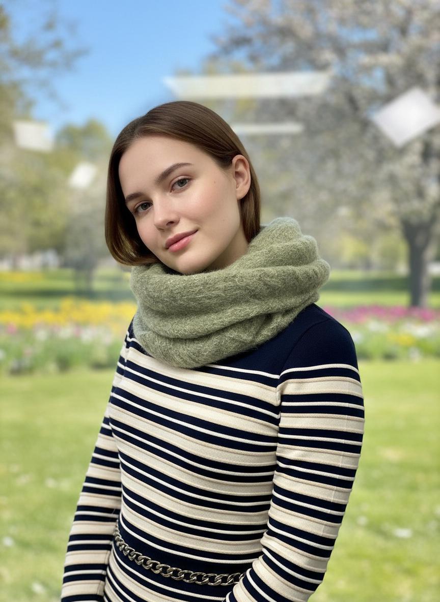 Knitted Aran Style Pattern Snood Soft Infinity Scarf For Winter Comes with a gift bag