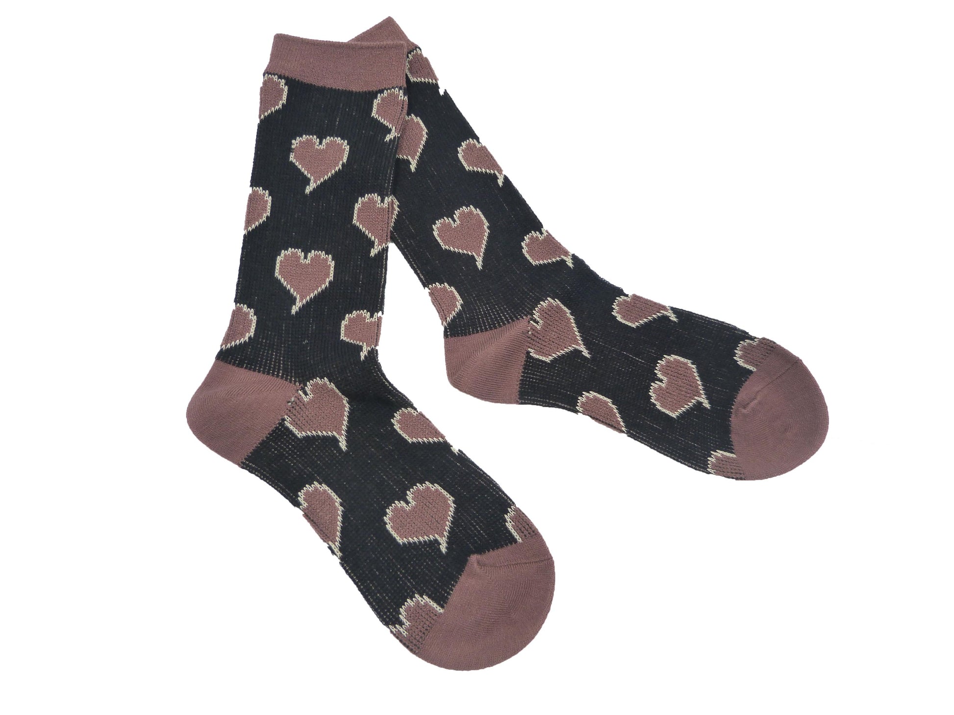 Ladies Seamless Soft Comfort Love Heart Pattern Crew Socks Premium Quality Gift for Her