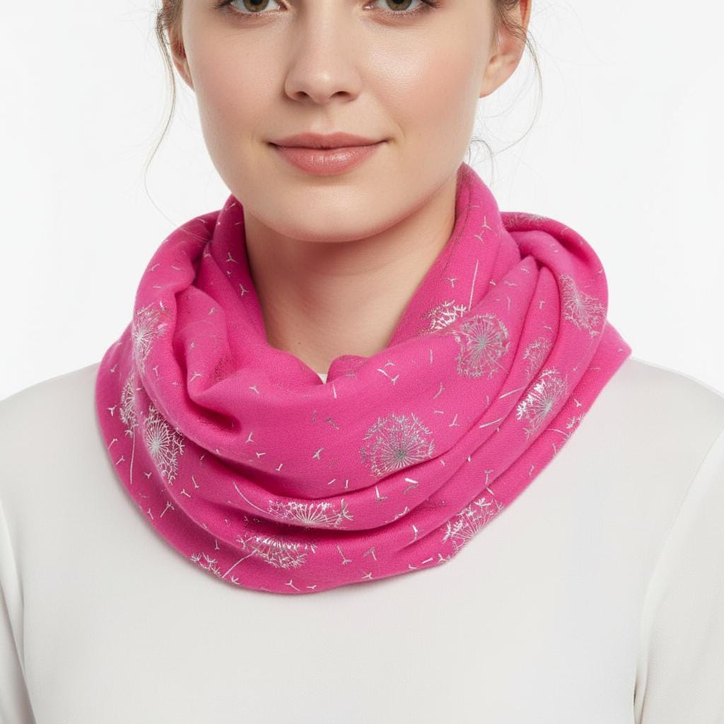 Lightweight Glitter Dandelion Snood Infinity Scarf Comes with a gift bag