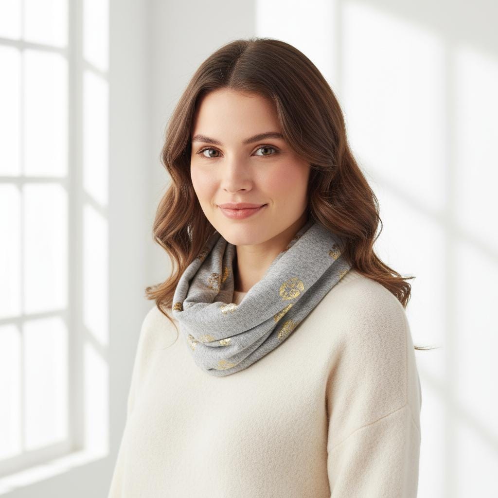 Lightweight Glitter Elephant Snood Infinity Scarf Comes with a gift bag