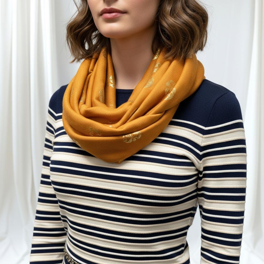 Lightweight Glitter Foil Bee Snood Infinity Scarf Comes with a gift bag