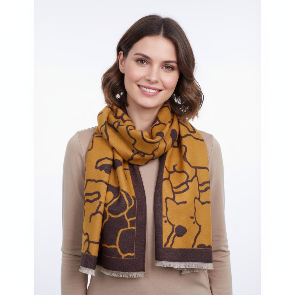 Cat Print Pashmina Scarf Cashmere Feel Shawl Wrap For Cat Lovers Free Gift Wrapping Included Ready to Give