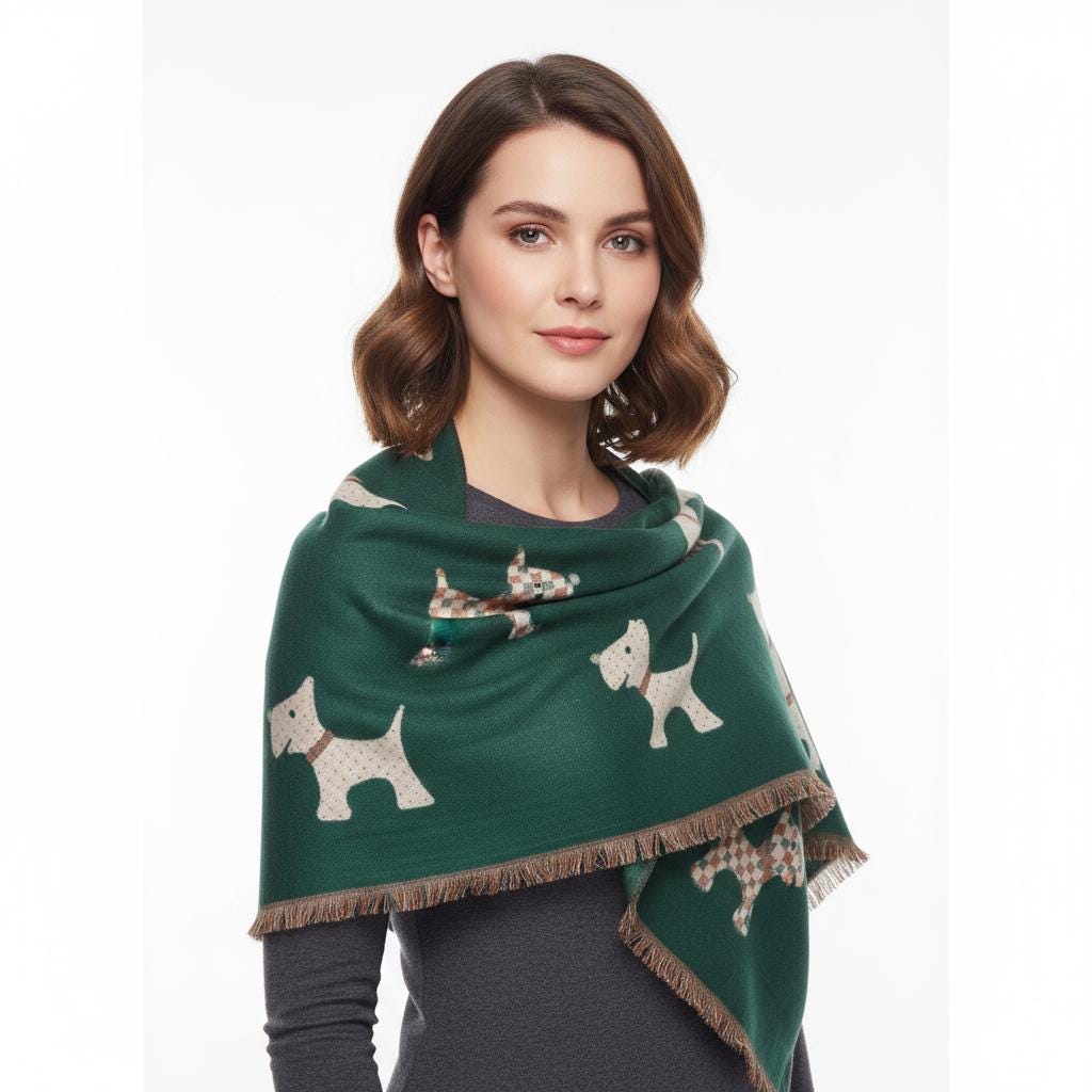 Scottie Dog Print Shawl Wrap Scarf Wrap Pashmina Comes with a gift bag