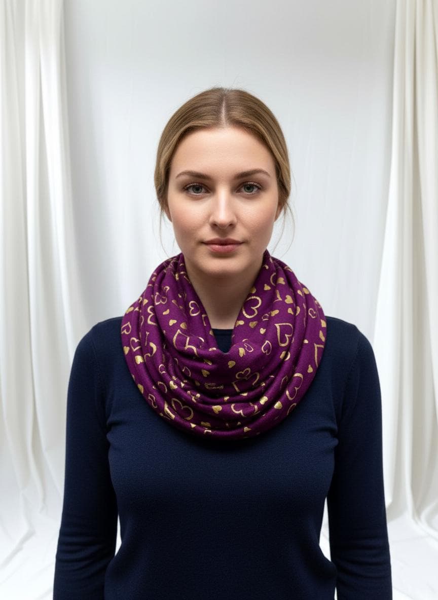 Glitter Heart Snood For Her Gift For Teacher Sister Comes with a gift bag